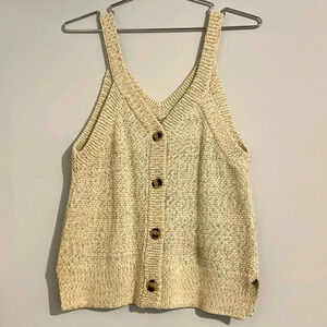 Madewell cotton knit tank. XS fits like medium. Ivory w/ tiny colorful flecks.
